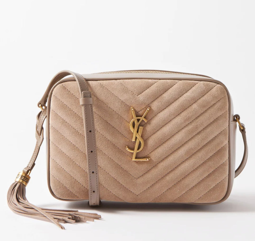 SAINT LAURENT LOU MINI QUILTED BEIGE