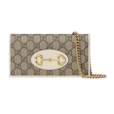 GUCCI HORSEBIT GG SUPREME CHAIN WALLET