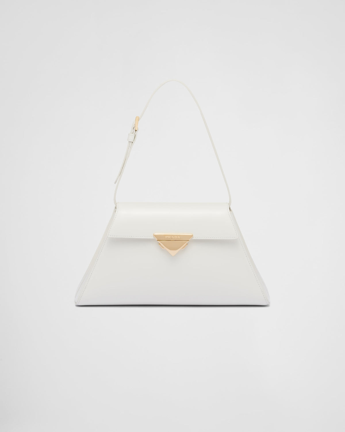 PRADA Medium brushed leather handbag White