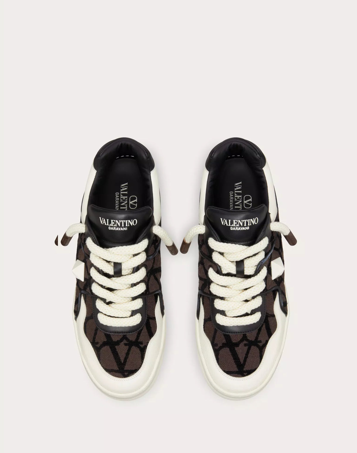 VALENTINO ONE STUD JACQUARD SNEAKERS