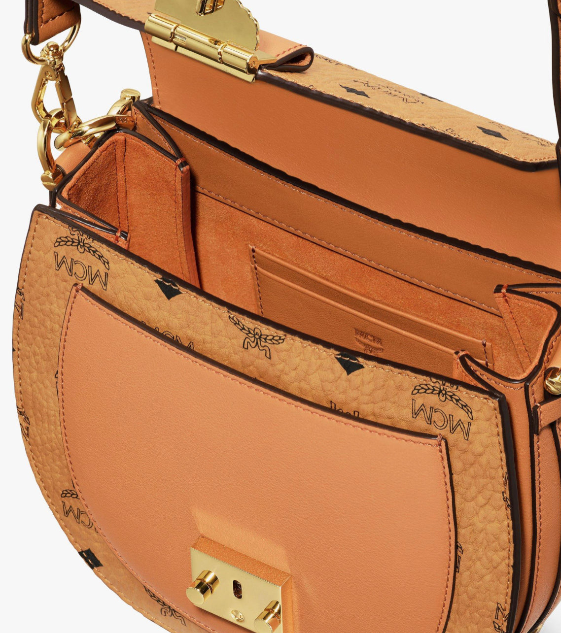 MCM TRACY SHOULDER BAG IN VISETOS COGNAC