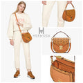 MCM TRACY SHOULDER BAG IN VISETOS COGNAC