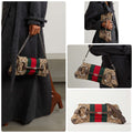 GUCCI Horsebit-embellished webbing-trimmed canvas-jacquard shoulder bag medium