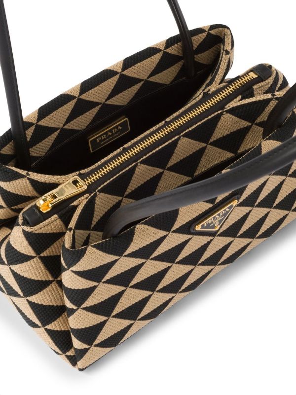 PRADA SYMBOL PATTERNED JACQUARD SHOULDER BAG