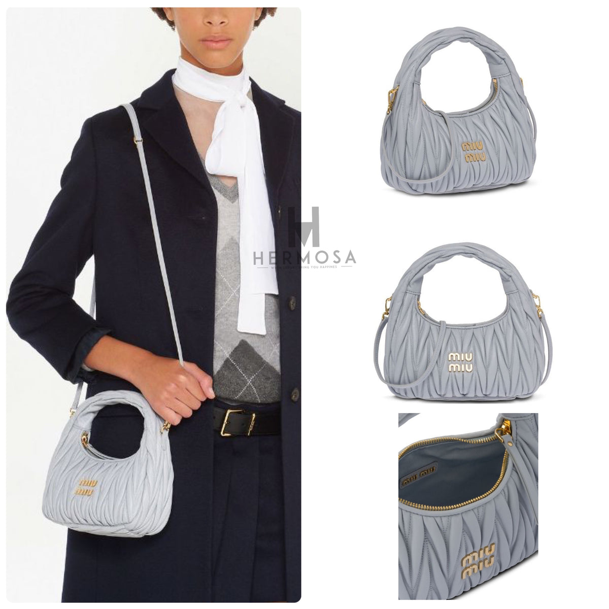 MIU MIU MINI WANDER MATELASSE SHOULDER BAG