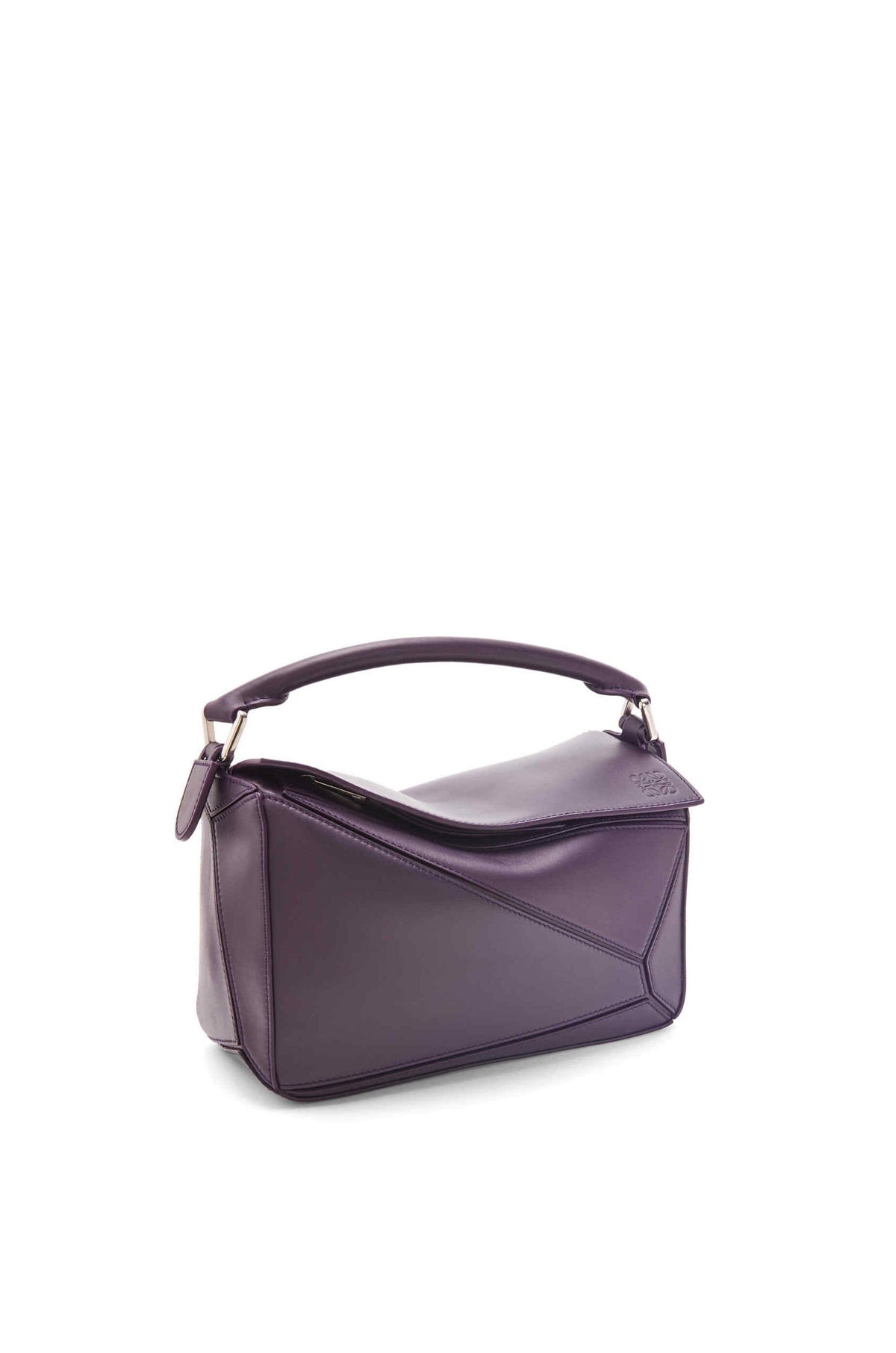 LOEWE PUZZLE SATIN DEEP AUBERGINE