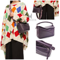LOEWE PUZZLE SATIN DEEP AUBERGINE