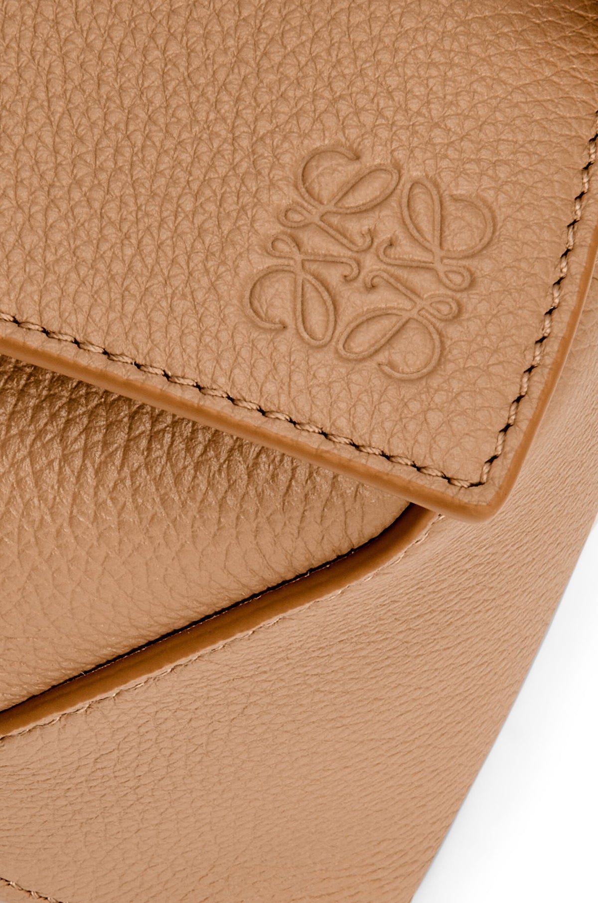 LOEWE PUZZLE SMALL grained leather TOFFEE