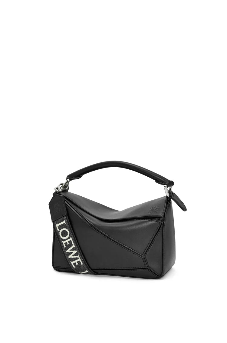 LOEWE PUZZLE SMALL SATIN CALFSKIN BLACK