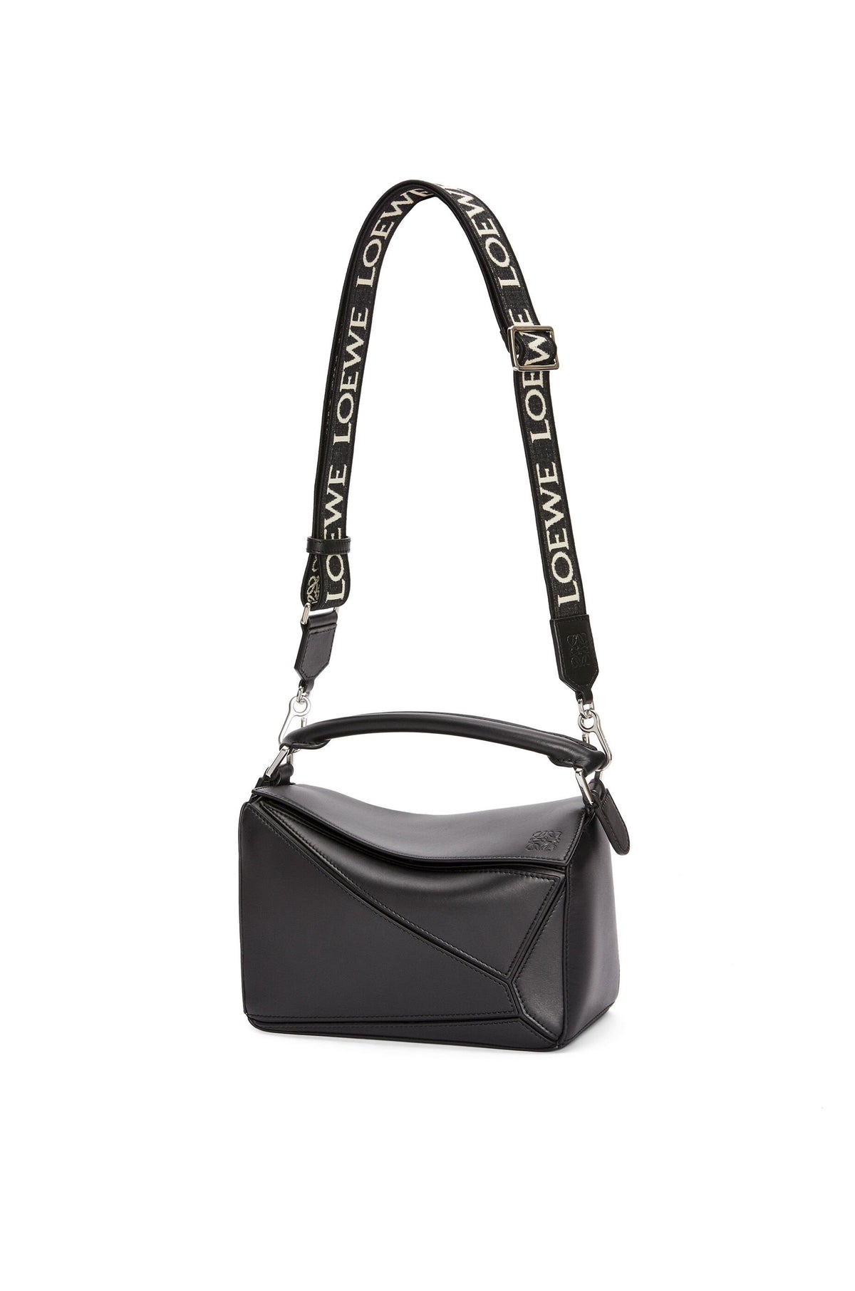 LOEWE PUZZLE SMALL SATIN CALFSKIN BLACK