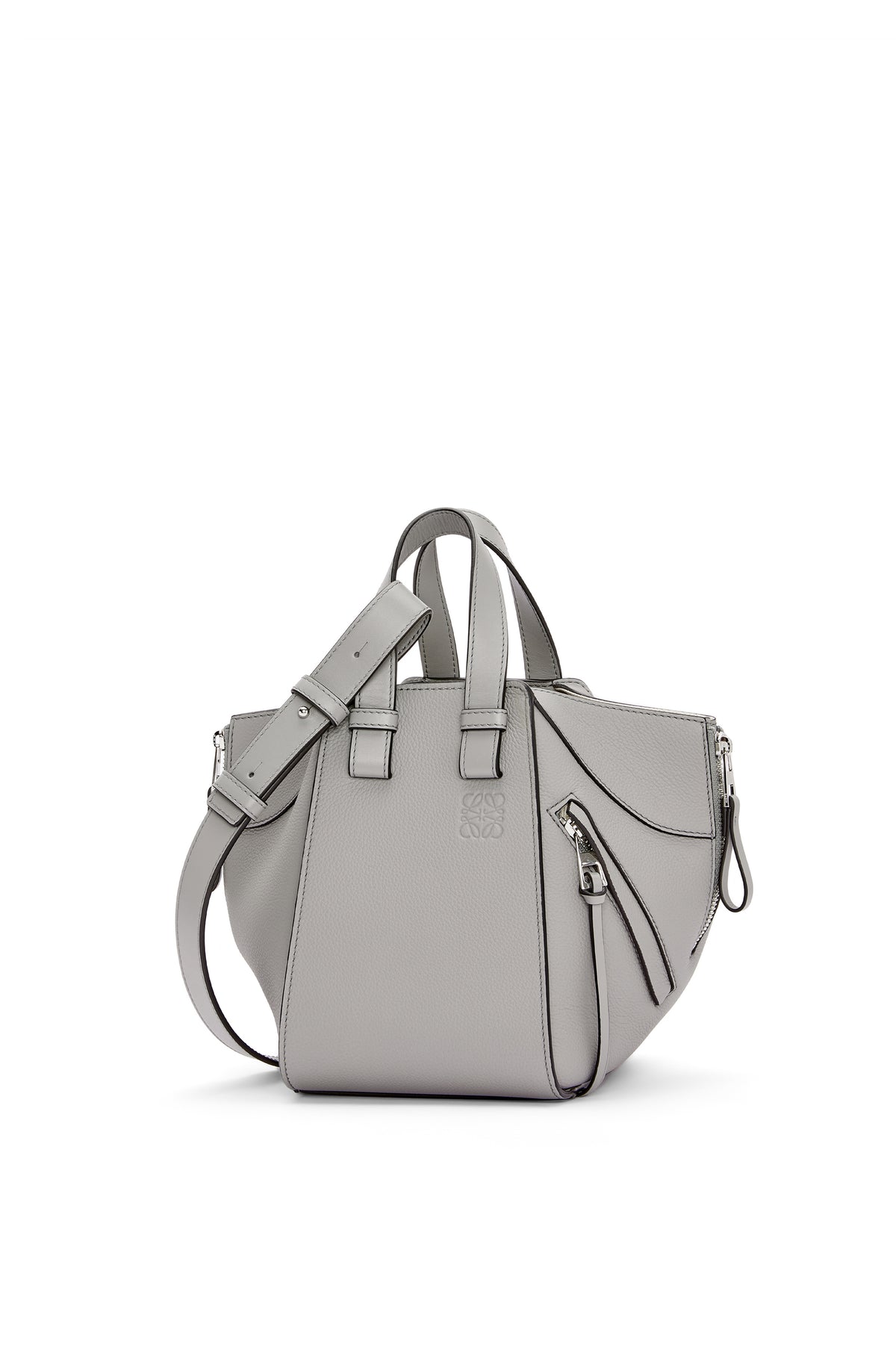 LOEWE HAMMOCK COMPACT GRAINED LEATHER PEARL GREY