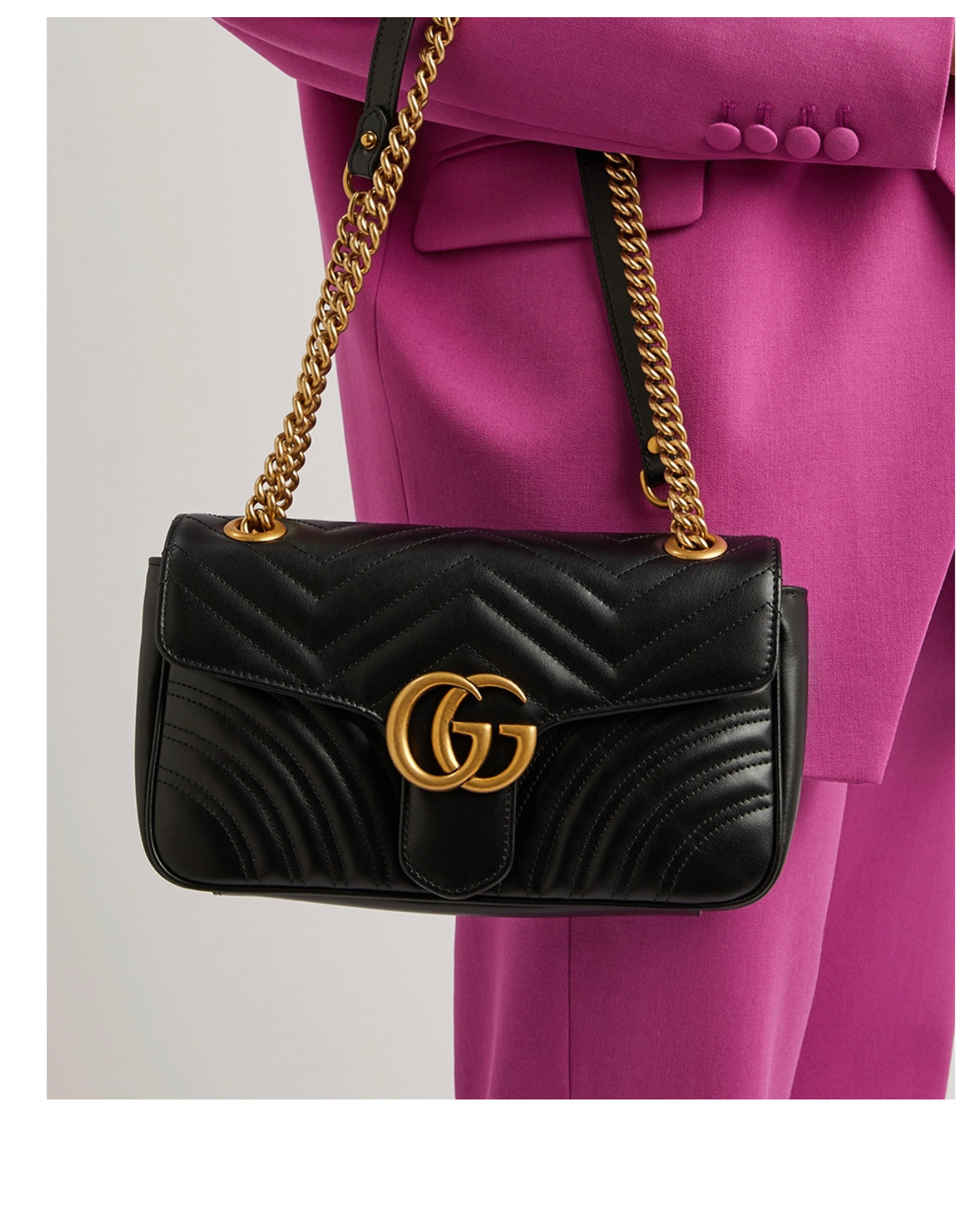 GUCCI MARMONT SMALL QUILTED LEATHER SHOULDER BAG