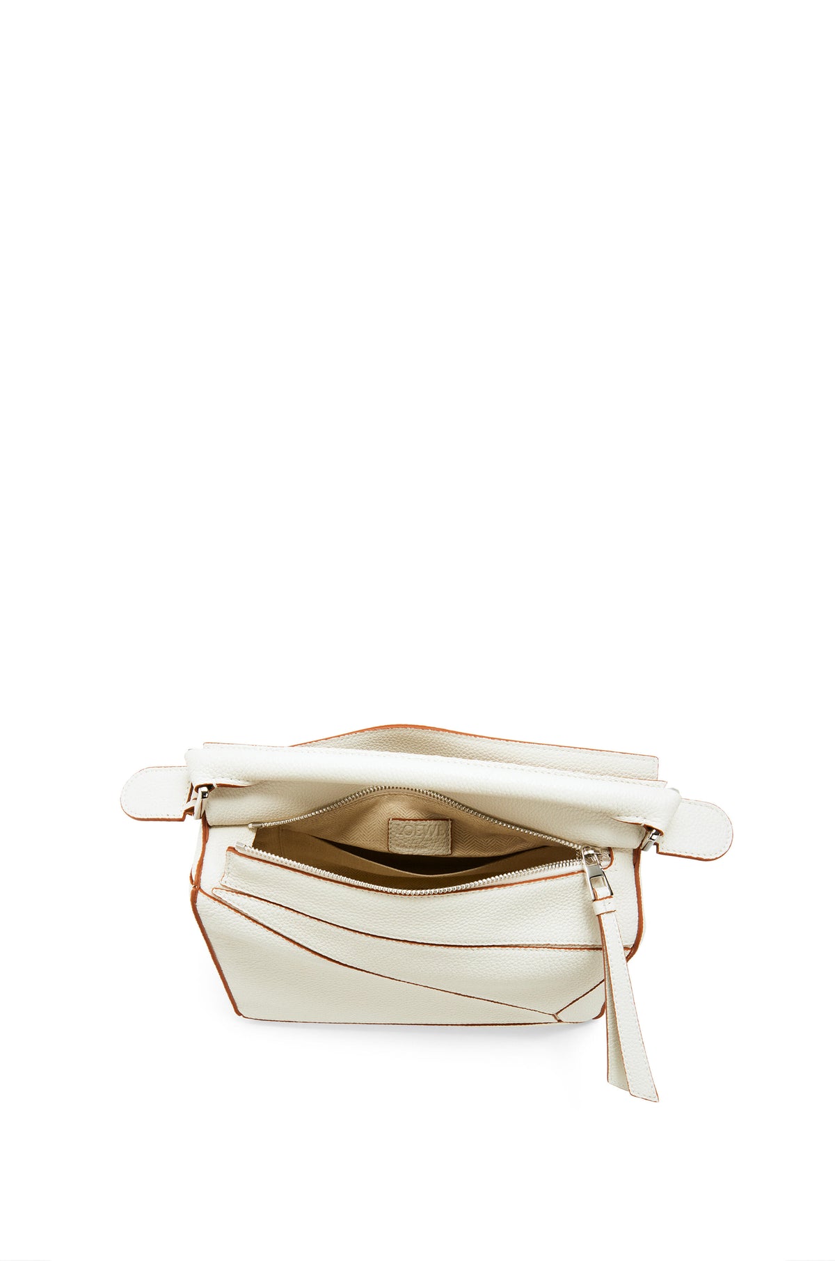 LOEWE PUZZLE SMALL SOFT GRAINED LEATHER SOFT WHITE