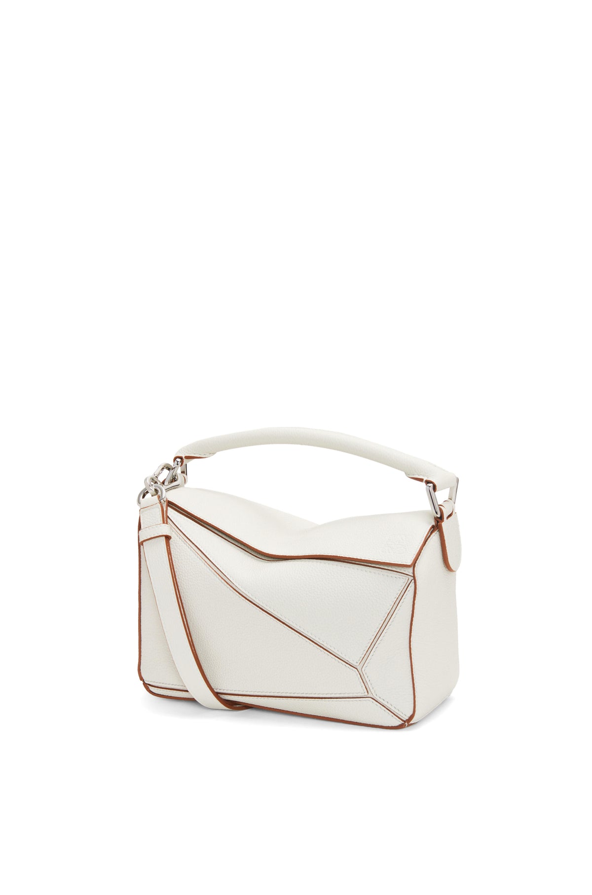 LOEWE PUZZLE SMALL SOFT GRAINED LEATHER SOFT WHITE