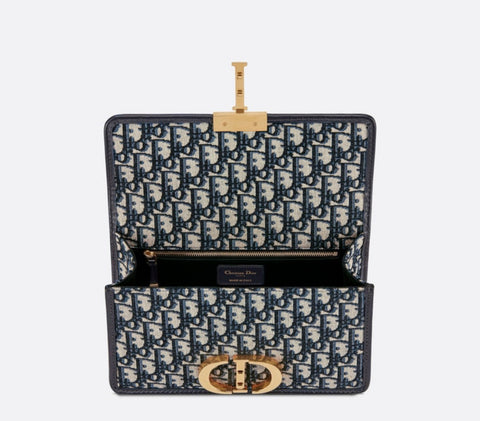 Dior - 30 Montaigne Chain Bag Blue Dior Oblique Jacquard - Women