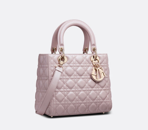 Mini Lady Dior Bag Lotus Pearlescent Cannage Lambskin