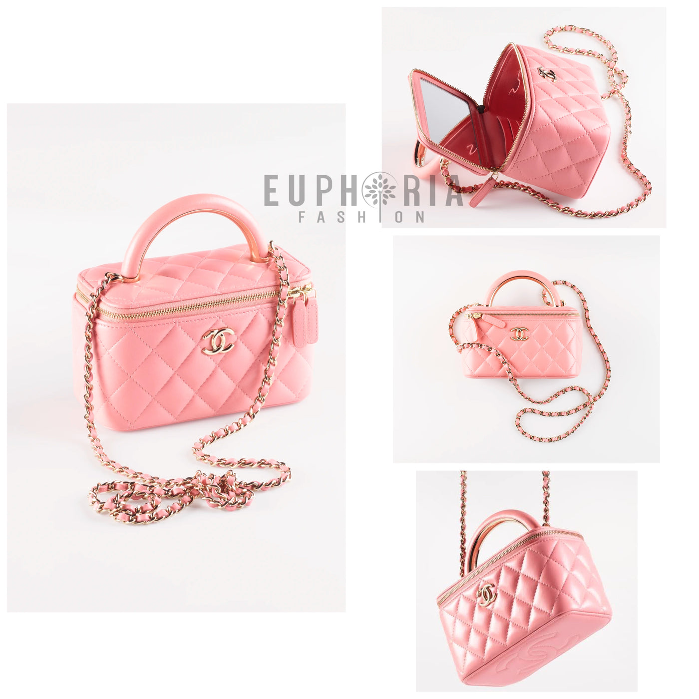 CHANEL VANITY WITH CHAIN PINK – HERMOSA LUXE