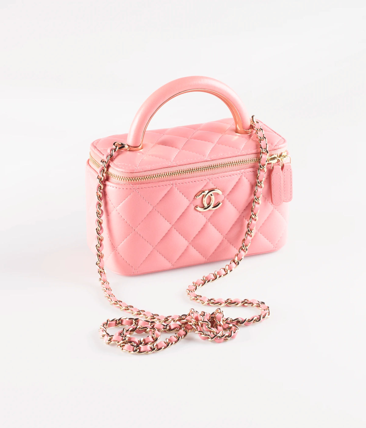 CHANEL VANITY WITH CHAIN PINK